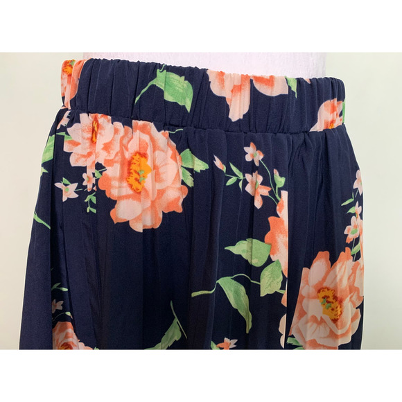 Gomorn Floral Skirt Pleated Flowy Pull On Elastic Waist Size XL - Picture 5 of 8